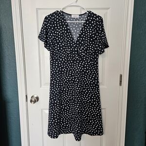 Chic Navy Polka Dot Dress